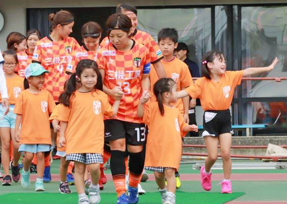 Yamato Sylphid women's soccer team on Sanki Match Day in 2019
