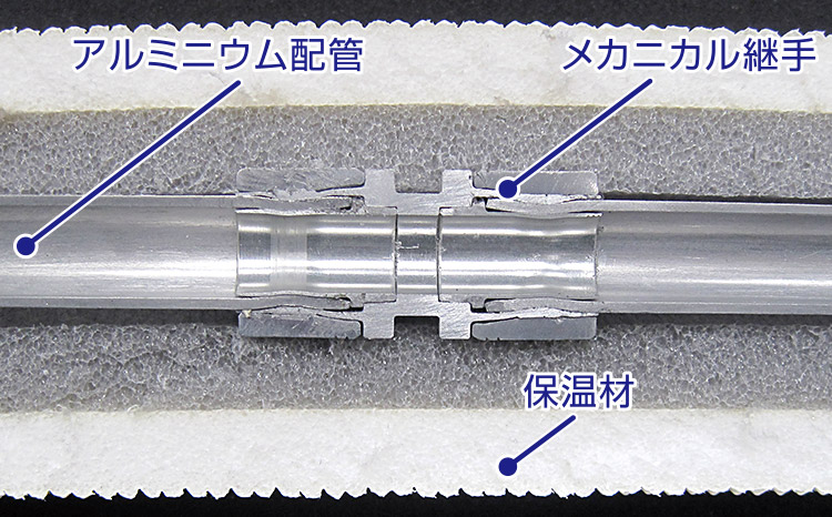 軽量なアルミニウム配管